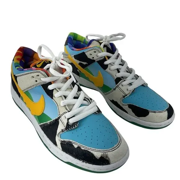 Nike Sb Dunk Low Ben & Jerry's Multicolor Athletic Shoes Men Size 10 Preowned - Picture 1 of 8
